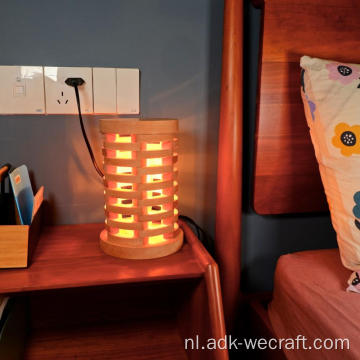 Multi-layer nachtkastje dimbare houten tafellamp
